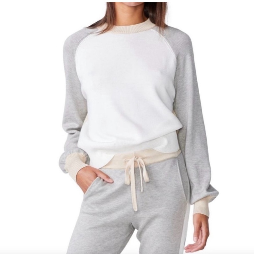 NWT Monrow Color Block Designer Sweater in Size XS